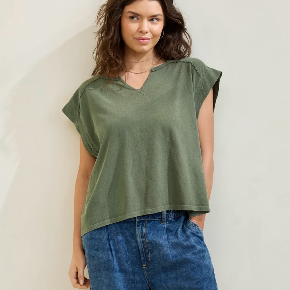 Aerie Summer Breeze Notch Neck T-shirt